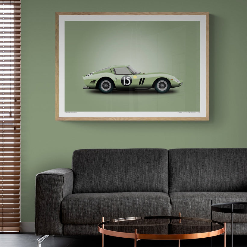 Framed Green Car Wall Art Prints