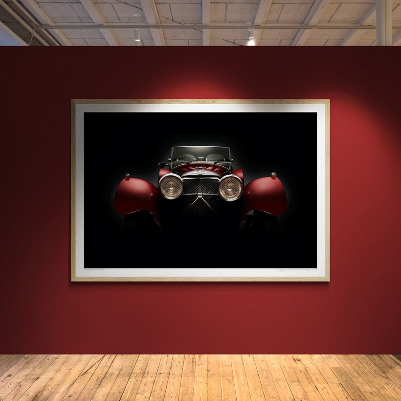 Framed Maroon Car Wall Art Prints