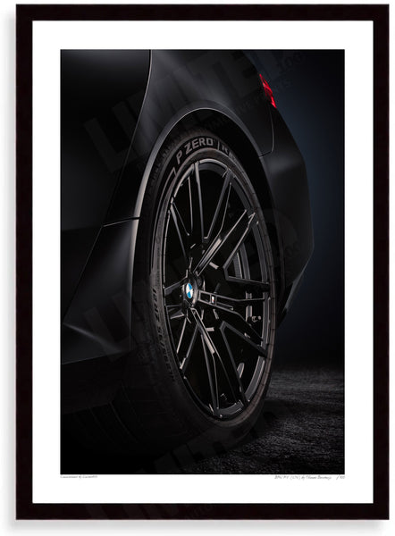 BMW M5 (G90) wheel A3 (297 x 420 mm / 11.7 x 16.5 in) / Black Wood Frame (Printed on Fine Art Paper) / No Mount