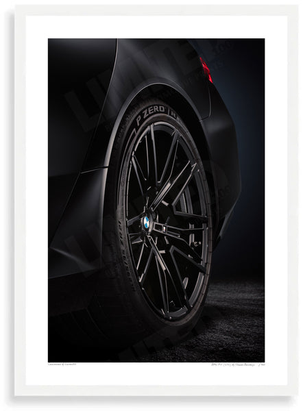 BMW M5 (G90) wheel A3 (297 x 420 mm / 11.7 x 16.5 in) / White Wood Frame (Printed on Fine Art Paper) / No Mount