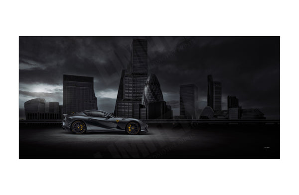 Ferrari 812 Competizione in London S (199 x 420 mm / 11.7 x 16.5 in) / Aluminium Composite / No Mount