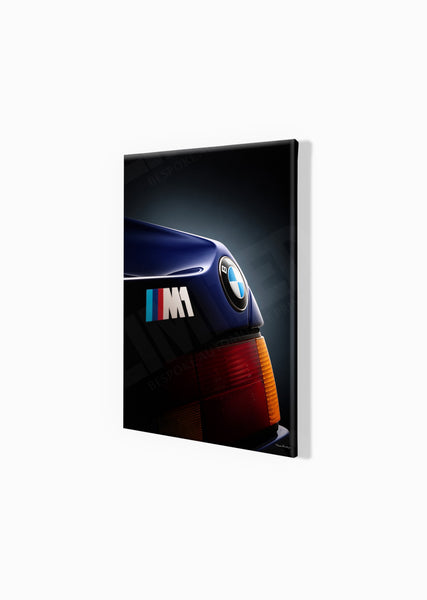 1979 BMW M1 (detail) - A3 (297 x 420 mm / 11.7 x 16.5 in) / Canvas Print (Mounted on Wood Internal Frame) / No Mount