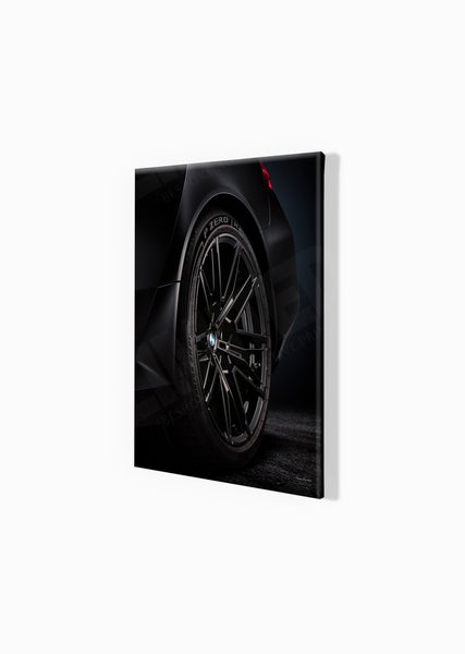 BMW M5 (G90) wheel A3 (297 x 420 mm / 11.7 x 16.5 in) / Canvas Print (Mounted on Wood Internal Frame) / No Mount