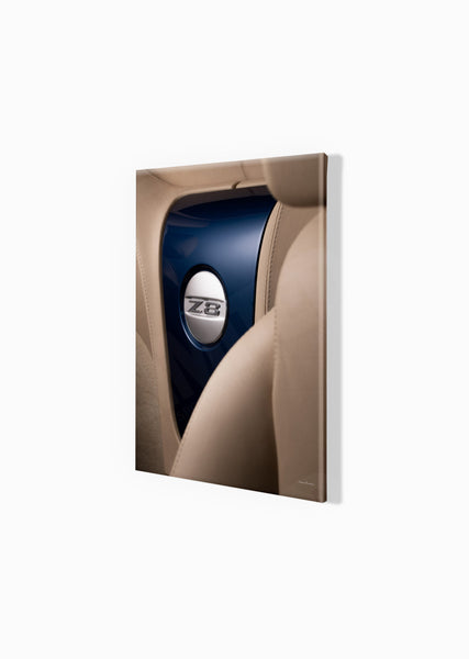 BMW Z8 interior (detail) A3 (297 x 420 mm / 11.7 x 16.5 in) / Canvas Print (Mounted on Wood Internal Frame) / No Mount