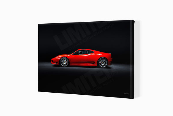 Ferrari 360 Challenge Stradale A3 (297 x 420 mm / 11.7 x 16.5 in) / Canvas Print (Mounted on Wood Internal Frame) / No