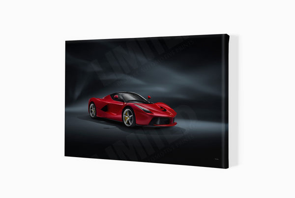 Ferrari LaFerrari S (420 x 273 mm) / Canvas Print (Mounted on Wood Internal Frame) / No Mount