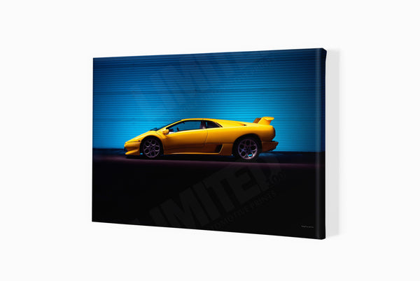 Lamborghini Diablo A3 (297 x 420 mm / 11.7 x 16.5 in) / Canvas Print (Mounted on Wood Internal Frame) / No Mount