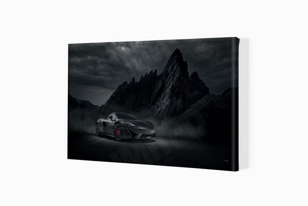 McLaren 570S - S (420 x 244 mm) / Canvas Print (Mounted on Wood Internal Frame) / No Mount
