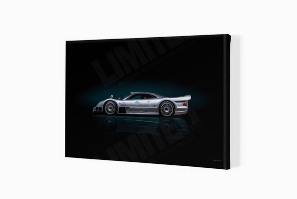 Mercedes-Benz CLK GTR A3 (297 x 420 mm / 11.7 x 16.5 in) / Canvas Print (Mounted on Wood Internal Frame) / No Mount