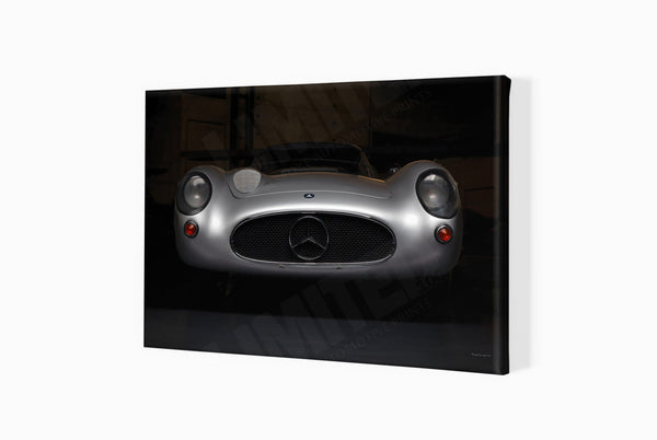 Mercedes-Benz 300 SLR “Uhlenhaut Coupé” - A3 (297 x 420 mm / 11.7 x 16.5 in) / Canvas Print (Mounted on Wood Internal