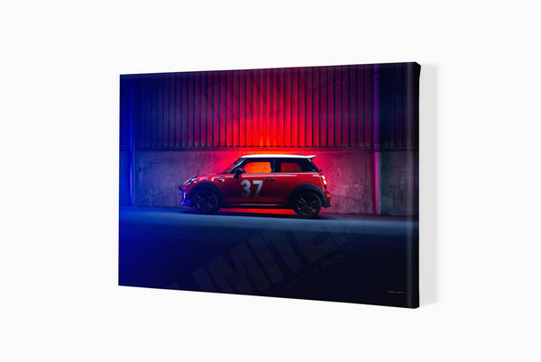 MINI Cooper S Paddy Hopkirk Special Edition A3 (297 x 420 mm / 11.7 x 16.5 in) / Canvas Print (Mounted on Wood Internal