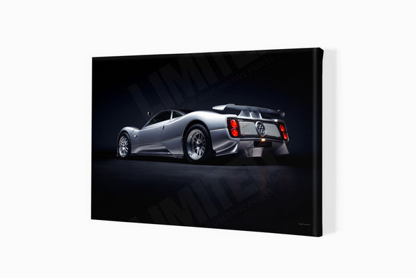 Pagani Zonda C12 A3 (297 x 420 mm / 11.7 x 16.5 in) / Canvas Print (Mounted on Wood Internal Frame) / No Mount