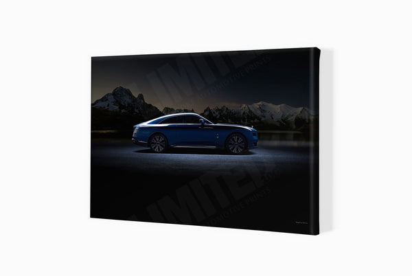 Rolls-Royce Spectre A3 (297 x 420 mm / 11.7 x 16.5 in) / Canvas Print (Mounted on Wood Internal Frame) / No Mount
