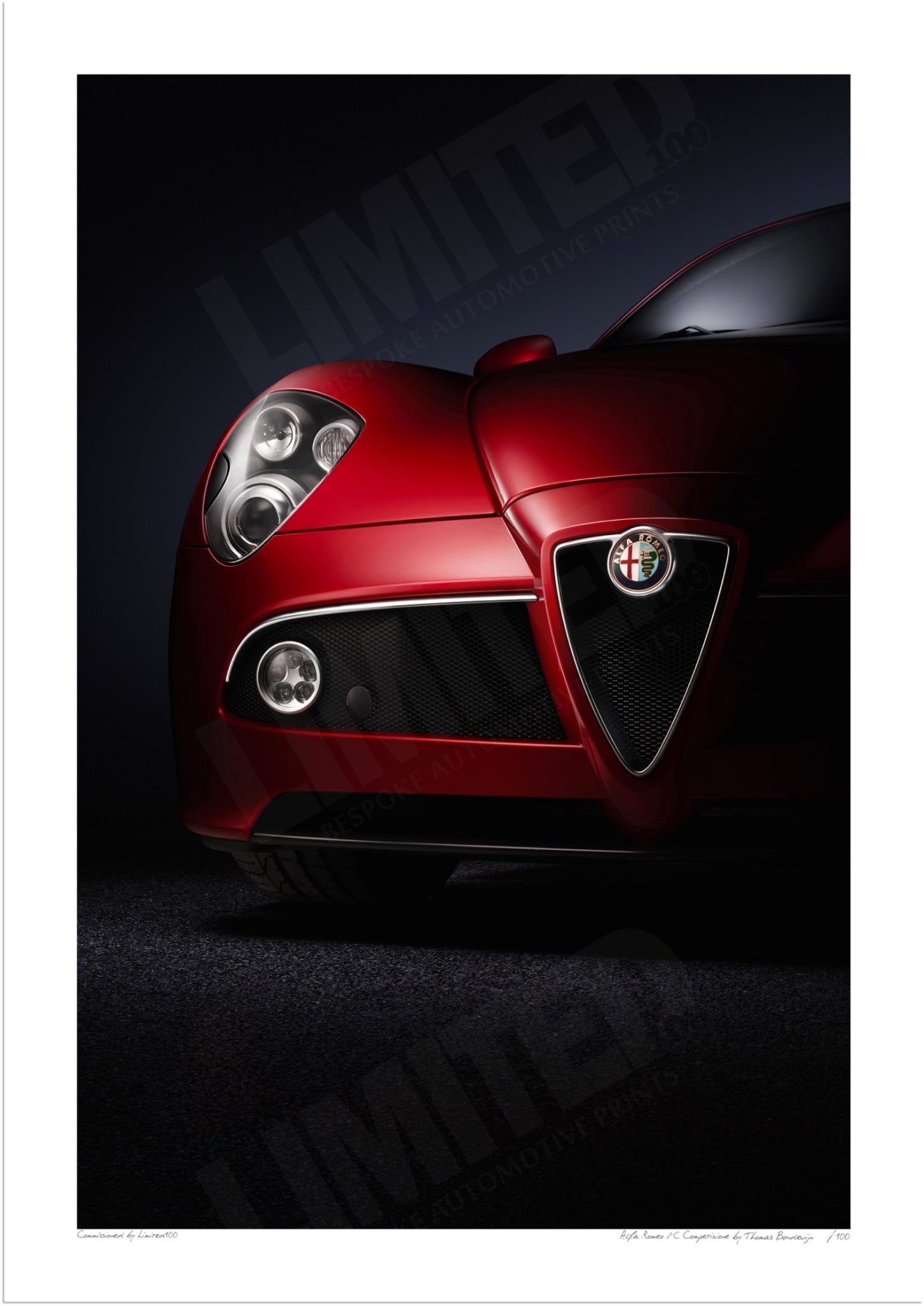 Alfa Romeo 8C Competizione A3 (297 x 420 mm / 11.7 x 16.5 in) / Print-Only (Fine Art Paper) / No Mount