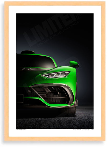 Mercedes-AMG ONE - A3 (297 x 420 mm / 11.7 x 16.5 in) / Wood Frame (Printed on Fine Art Paper) / No Mount