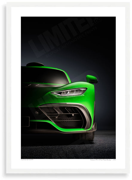 Mercedes-AMG ONE - A3 (297 x 420 mm / 11.7 x 16.5 in) / White Wood Frame (Printed on Fine Art Paper) / No Mount