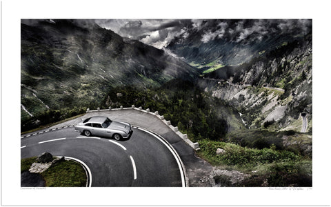 Aston Martin DB5 in the Swiss Alps
