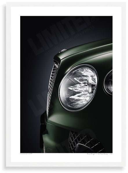 Bentley Bentayga (detail) - A3 (297 x 420 mm / 11.7 x 16.5 in) / White Wood Frame (Printed on Fine Art Paper) / No Mount