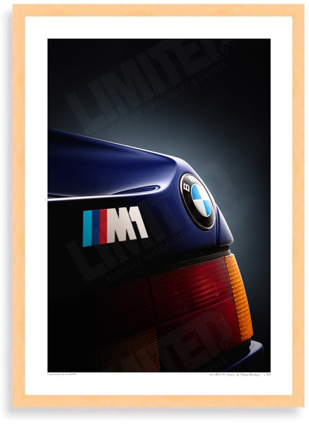 1979 BMW M1 (detail) - A3 (297 x 420 mm / 11.7 x 16.5 in) / Wood Frame (Printed on Fine Art Paper) / No Mount