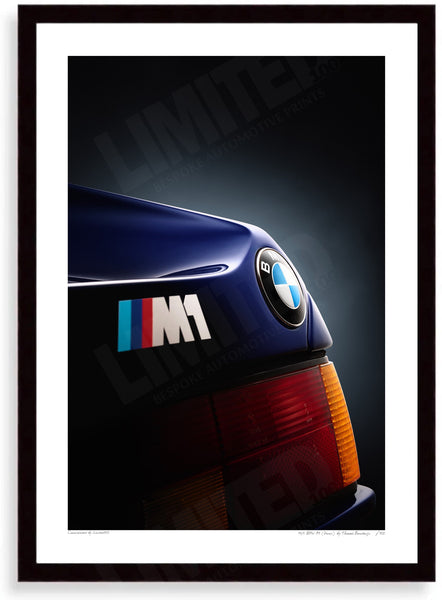 1979 BMW M1 (detail) - A3 (297 x 420 mm / 11.7 x 16.5 in) / Black Wood Frame (Printed on Fine Art Paper) / No Mount