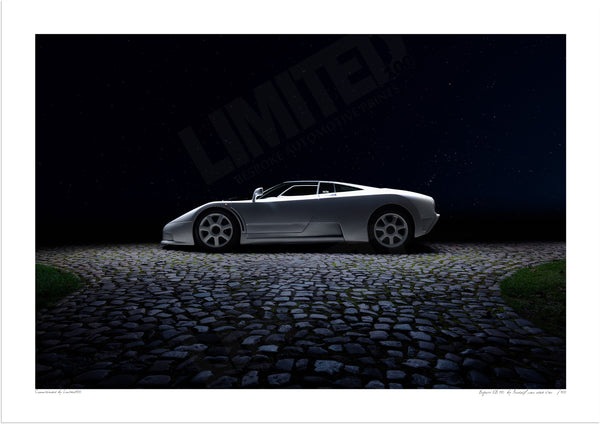 Bugatti EB 110 (side profile) A3 (297 x 420 mm / 11.7 x 16.5 in) / Print-Only (Fine Art Paper) / No Mount