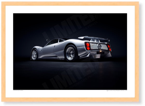 Pagani Zonda C12 A3 (297 x 420 mm / 11.7 x 16.5 in) / Wood Frame (Printed on Fine Art Paper) / No Mount