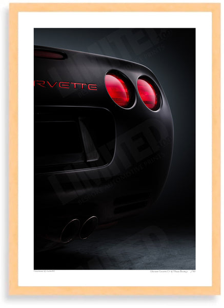 Chevrolet Corvette C5 - A3 (297 x 420 mm / 11.7 x 16.5 in) / Wood Frame (Printed on Fine Art Paper) / No Mount