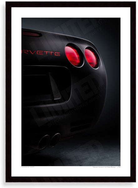 Chevrolet Corvette C5 - A3 (297 x 420 mm / 11.7 x 16.5 in) / Black Wood Frame (Printed on Fine Art Paper) / No Mount