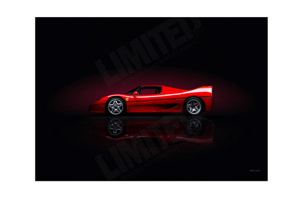 Ferrari F50 (side profile) A3 (297 x 420 mm / 11.7 x 16.5 in) / Aluminium Composite / No Mount