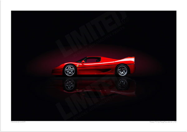 Ferrari F50 (side profile) A3 (297 x 420 mm / 11.7 x 16.5 in) / Print-Only (Fine Art Paper) / No Mount