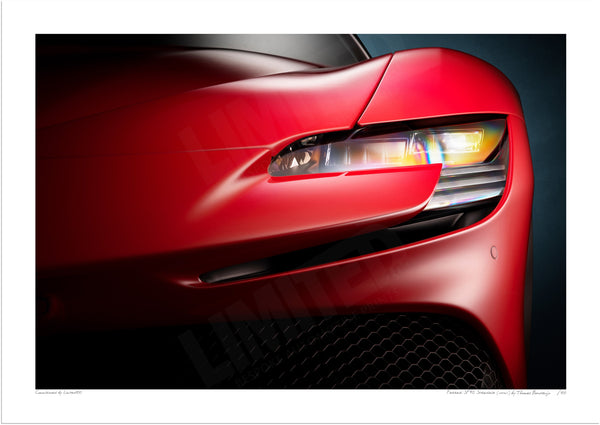 Ferrari SF90 Stradale (detail) - A3 (297 x 420 mm / 11.7 x 16.5 in) / Print-Only (Fine Art Paper) / No Mount