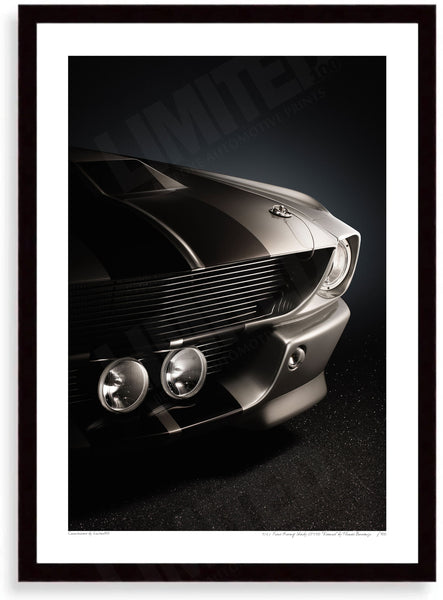 1967 Ford Mustang Shelby GT500 ’Eleanor’ - A3 (297 x 420 mm / 11.7 x 16.5 in) / Black Wood Frame (Printed on Fine Art