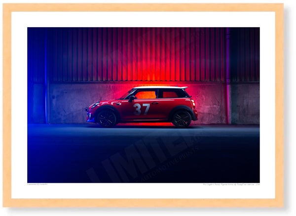 MINI Cooper S Paddy Hopkirk Special Edition A3 (297 x 420 mm / 11.7 x 16.5 in) / Wood Frame (Printed on Fine Art Paper)