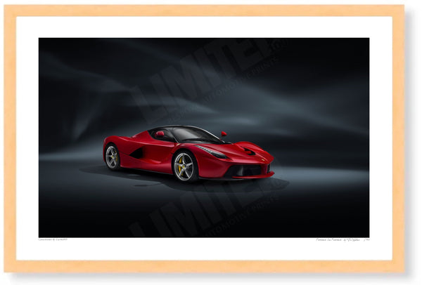 Ferrari LaFerrari S (420 x 273 mm) / Wood Frame (Printed on Fine Art Paper) / No Mount