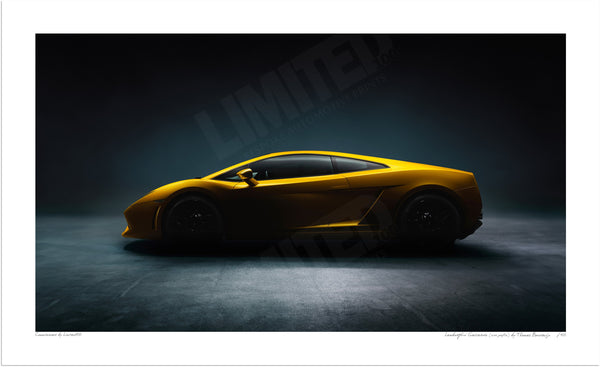 Lamborghini Gallardo (side profile) - S (257 x 420 mm) / Print-Only (Fine Art Paper) / No Mount