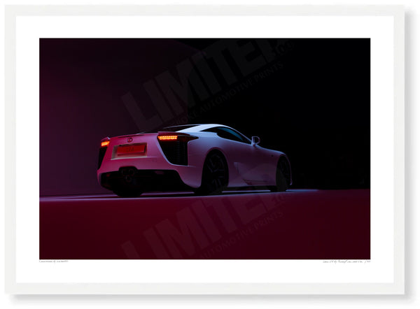 Lexus LFA A3 (297 x 420 mm / 11.7 x 16.5 in) / White Wood Frame (Printed on Fine Art Paper) / No Mount
