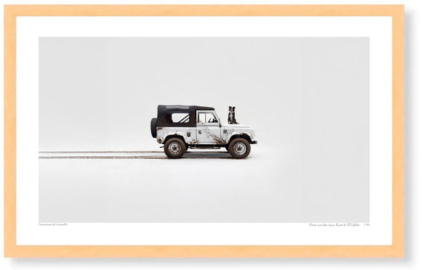 Millie and her Land Rover S (420 x 256 mm) / Wood Frame (Printed on Fine Art Paper) / No Mount