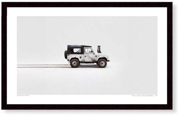 Millie and her Land Rover S (420 x 256 mm) / Black Wood Frame (Printed on Fine Art Paper) / No Mount