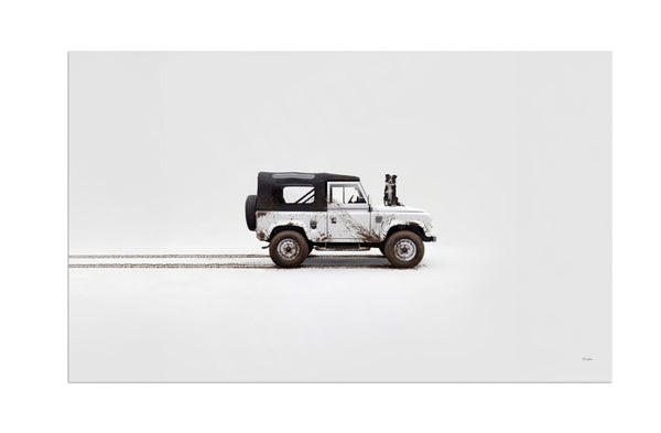 Millie and her Land Rover S (420 x 256 mm) / Aluminium Composite / No Mount