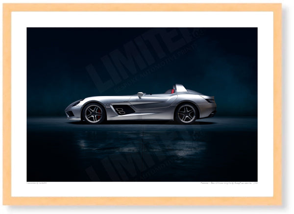 Mercedes-Benz SLR McLaren Stirling Moss A3 (297 x 420 mm / 11.7 x 16.5 in) / Wood Frame (Printed on Fine Art Paper)