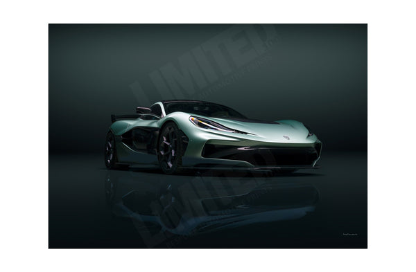 Rimac Nevera R A3 (297 x 420 mm / 11.7 x 16.5 in) / Aluminium Composite / No Mount
