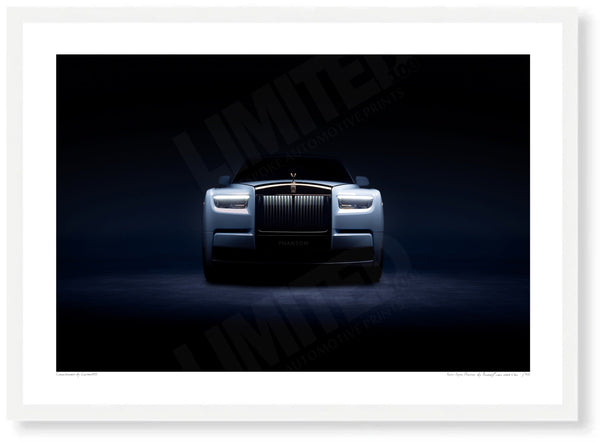 Rolls-Royce Phantom A3 (297 x 420 mm / 11.7 x 16.5 in) / White Wood Frame (Printed on Fine Art Paper) / No Mount