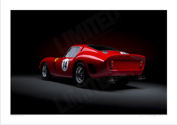 Ferrari 250 GTO (rear) A3 (297 x 420 mm / 11.7 x 16.5 in) / Print-Only (Fine Art Paper) / No Mount