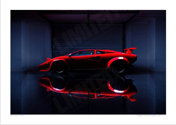 Lamborghini Countach (side profile) A3 (297 x 420 mm / 11.7 x 16.5 in) / Print-Only (Fine Art Paper) / No Mount