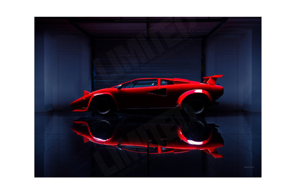 Lamborghini Countach (side profile) A3 (297 x 420 mm / 11.7 x 16.5 in) / Aluminium Composite / No Mount