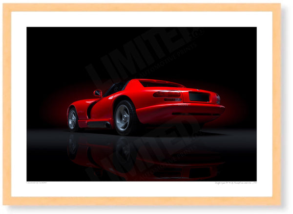 Dodge Viper RT/10 A3 (297 x 420 mm / 11.7 x 16.5 in) / Wood Frame (Printed on Fine Art Paper) / No Mount