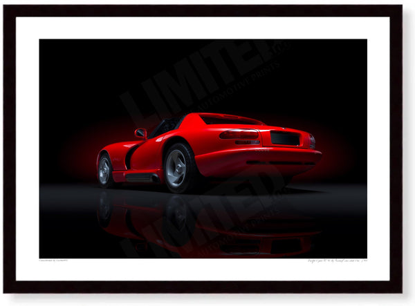 Dodge Viper RT/10 A3 (297 x 420 mm / 11.7 x 16.5 in) / Black Wood Frame (Printed on Fine Art Paper) / No Mount