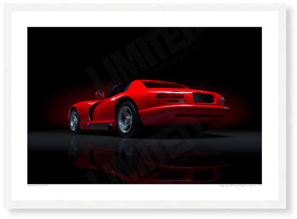 Dodge Viper RT/10 A3 (297 x 420 mm / 11.7 x 16.5 in) / White Wood Frame (Printed on Fine Art Paper) / No Mount