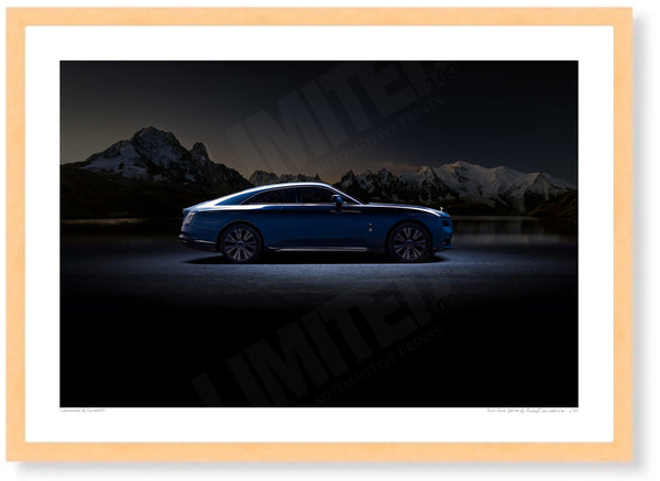 Rolls-Royce Spectre A3 (297 x 420 mm / 11.7 x 16.5 in) / Wood Frame (Printed on Fine Art Paper) / No Mount