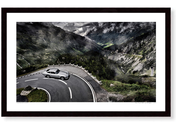 Aston Martin DB5 in the Swiss Alps